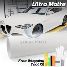 Premium Ultra Matte Flat White Car Auto Vinyl Wrap Sticker Decal Sheet Film DIY