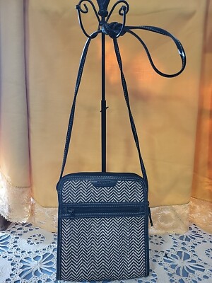 Black Beige Wovan Esprit Crossbody Purse