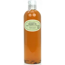 12 OZ SESAME OIL UNREFINED ORGANIC CARRIER EXPELLER PRESSED VIRGIN RAW PURE