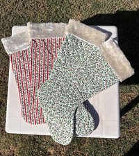 VINTAGE CHRISTMAS STOCKINGS QUILTED LOT OF FOUR