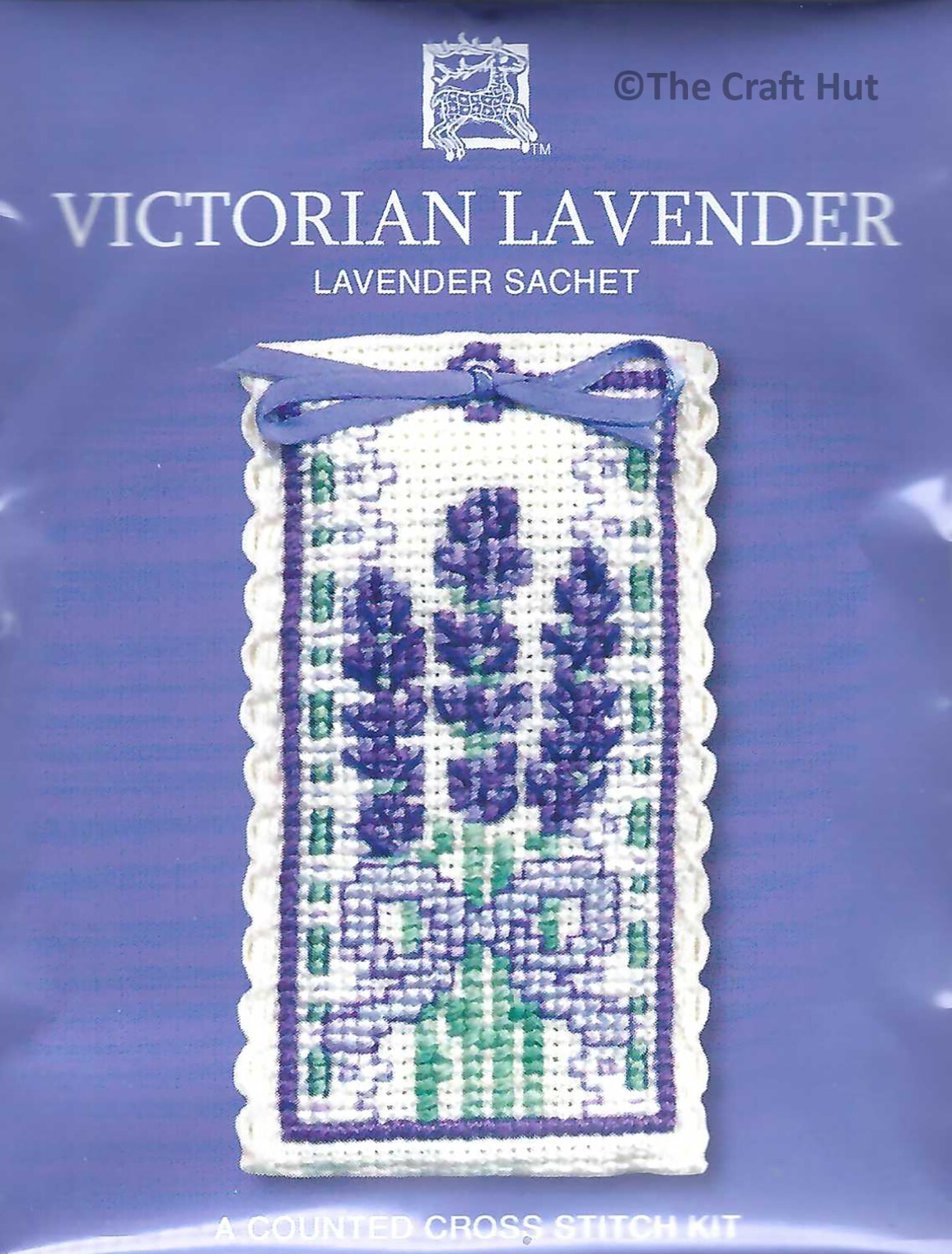 Textile Heritage Counted Cross Stitch Kit Lavender Sachet Victorian Lavender New