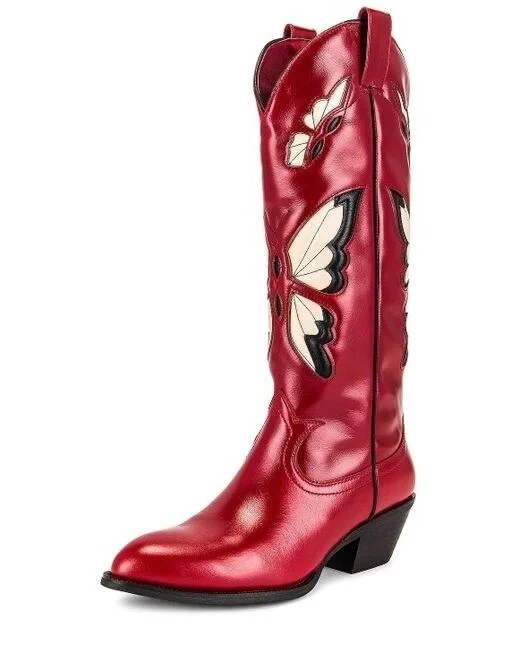 Jeffrey campbell red cowboy boots cheap