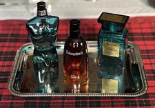 NEW VALET TRAY MENS VANITY PERFUME DISPLAY ENGRAVED DESIGN DRESSER ELEGANT