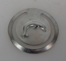 Rundes Lesezeichen Delphin Neusilber - NEUWERTIG  (93816)