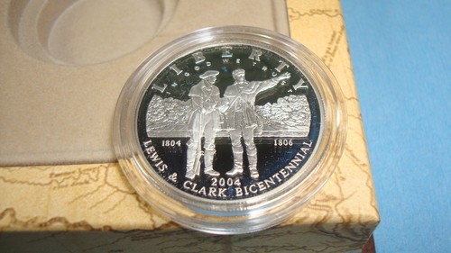 2004 P UNITED STATES MINT LEWIS & CLARK PROOF SILVER DOLLAR COIN & POUCH SET - Picture 3 of 13