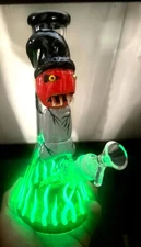10" 14mm Glow 3D Monster Handprint Skull Bong Thick 5mm 14mm