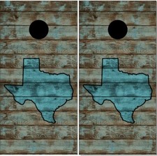 Rustic Texas Flag Wood LAMINATED Cornhole Wrap Bag Toss Skin Decal