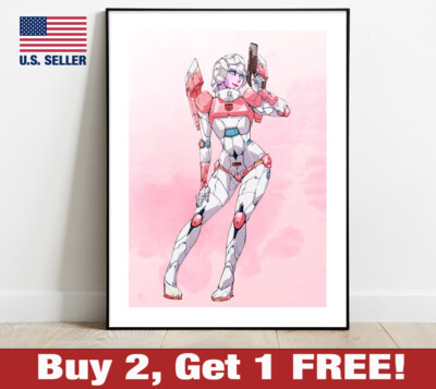 Transformers G1 Arcee Poster 18'' x 24'' Print Retro 80s Anime Wall Art 2