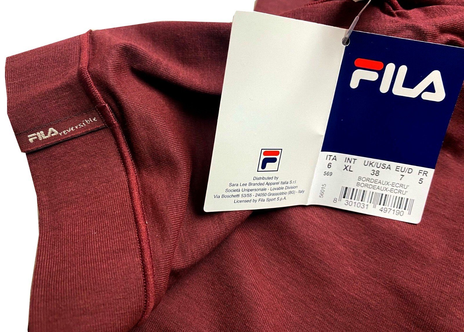 Fila Maglia Da Uomo Elasticizzata Mezza Giro Collo REVERSIBILE