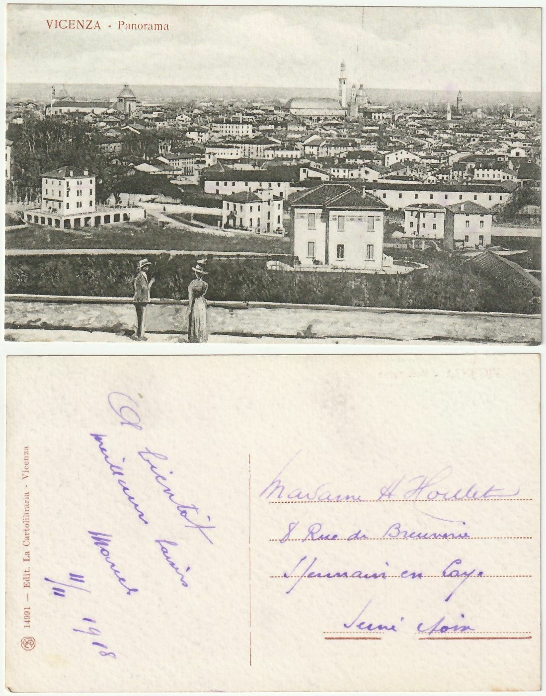 VICENZA - PANORAMA - VIAGG. 1918 -44726-