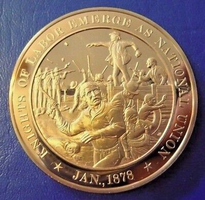 +1878 The KNIGHTS Of LABOR NATIONAL UNION ~ Franklin SOLID BRONZE ... Knights Of Labor Union