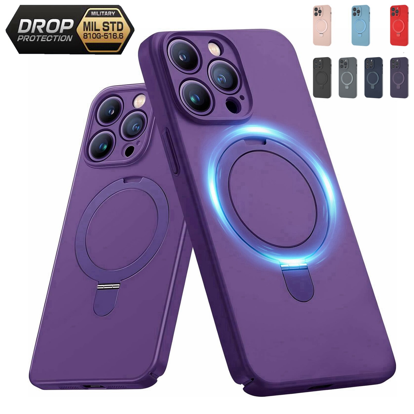 Shockproof MagSafe Magnetic Ring Stand Case for iPhone 12 13 14 15 16 Pro Max