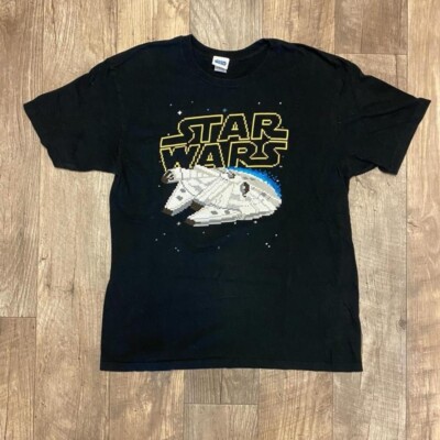 Star Wars 8 Bit Millennium Falcon T-Shirt Vintage 90s Y2k
