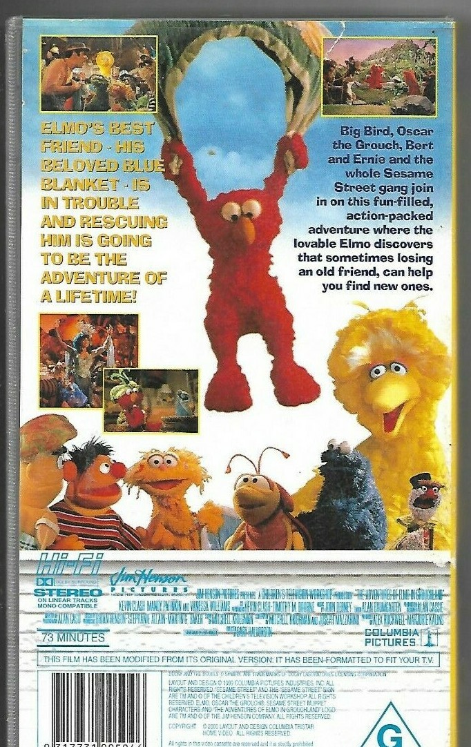 SESAME STREET : Elmo In Grouchland - The Movie (Vhs Video Tape