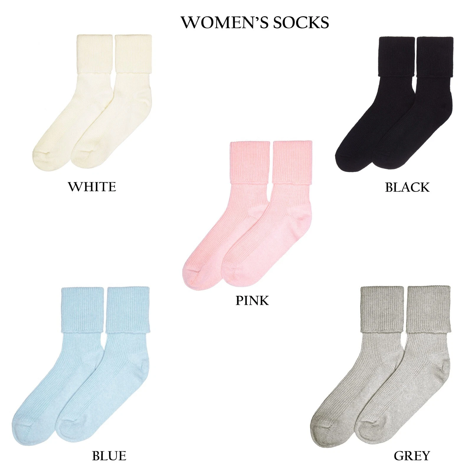 Womens Cashmere Socks, Made in Scotland