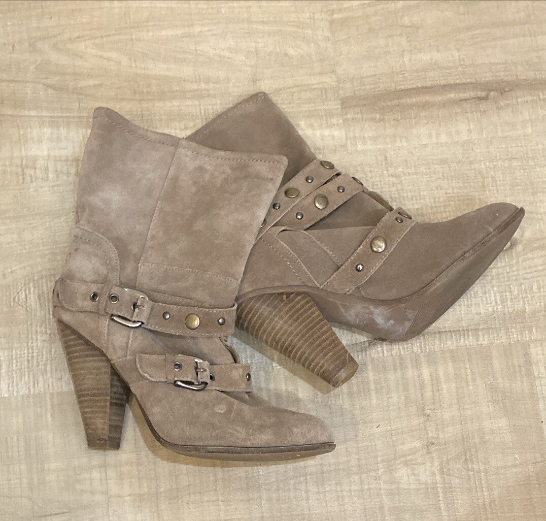 Franco Fortini Boots Womens Size Light Brown Leather Suede