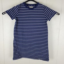 Madewell Dress Womens Small Blue Stripe Crew Neck Short Sleeve Stretch Pullover