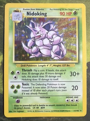 Nidoking Holo 11/102 - Base Set - Moderate Play
