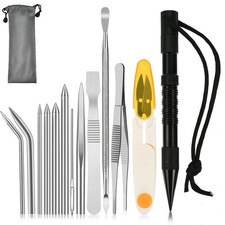 BUYGOO 14Pcs Paracord Stitching Set Stainless Steel Lacing Needles FID Black