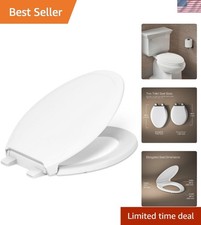 Toilet Seat Nightlight Elongated Quiet Close Grip-Tight Adjustable Brightness