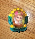 Vintage 1967 Mattel Liddle Kiddles Jewelry Flower Locket Pin And Tiny Doll