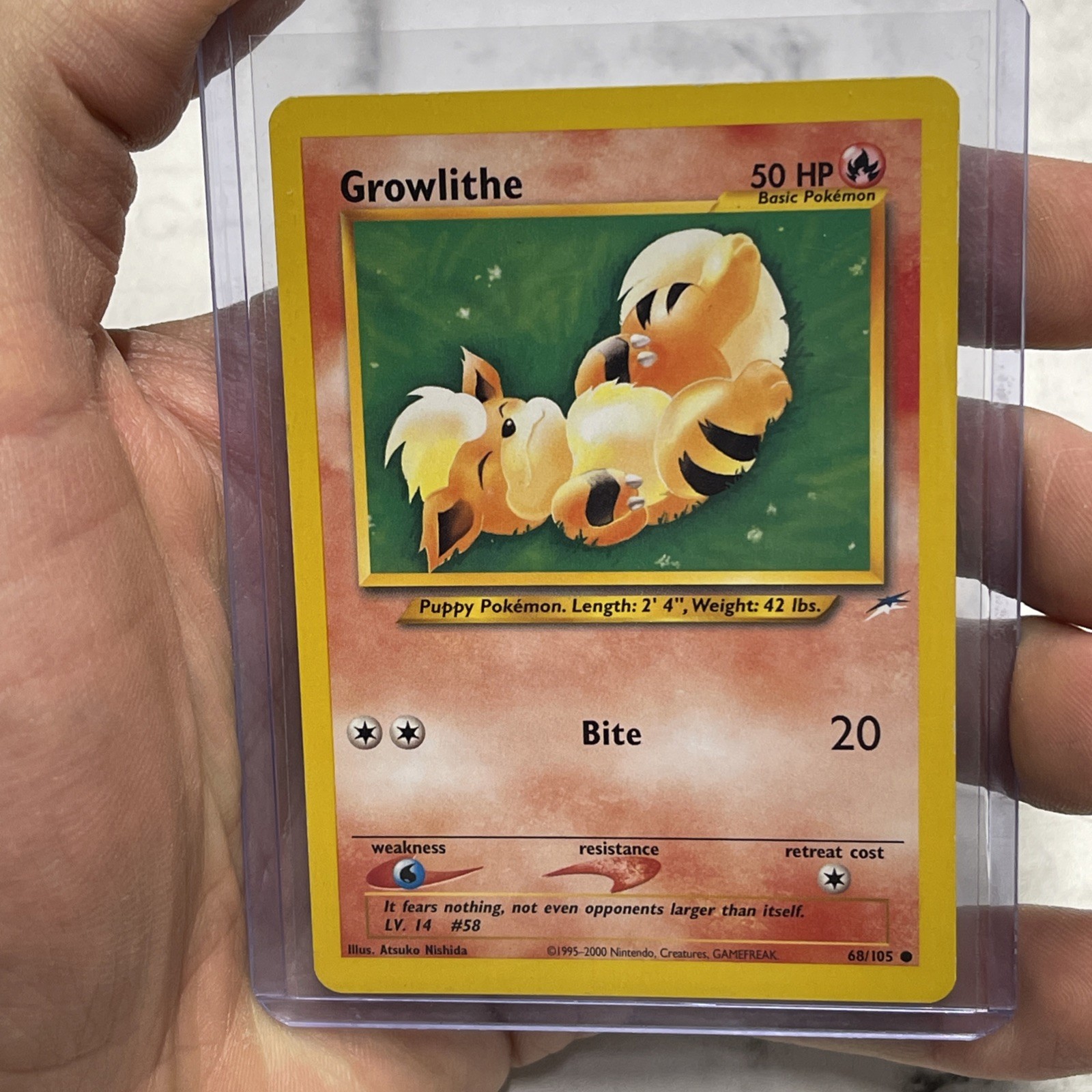 Pokémon TCG Neo Destiny Growlithe Card 68/105 2002 Vintage Common NM Nintendo