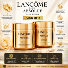 Lancome Absolue Rich Cream 60ml 2oz Authentic Face Moisturiser Pack of 2 New box