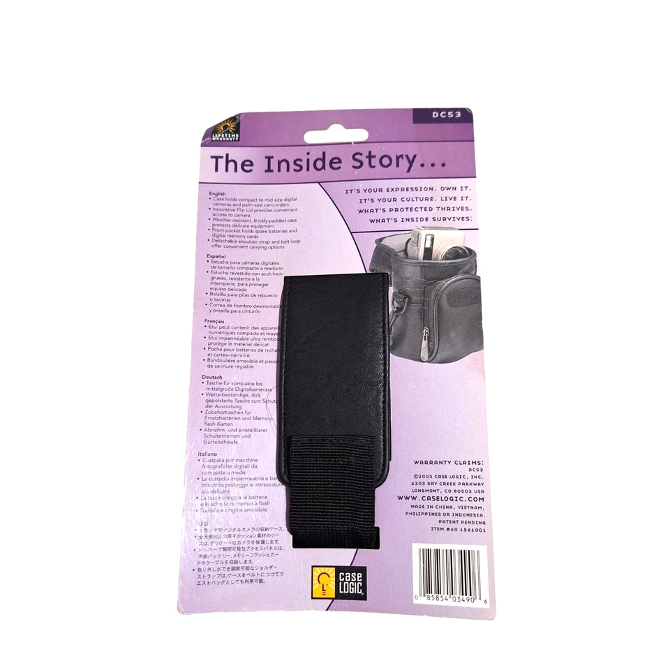 Case Logic DC52 Compact Camera Bag Weather-Resistant Black Faux Leather - Image 2 of 4