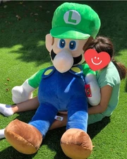 4FT Good stuff Nintendo Super Mario Brothers- Luigi Green  Cap Jumbo Plush NEW!