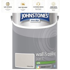 5L Johnstone's Silk Emulsion Paint - China Clay - Odour Blocking & 12m2 Coverage