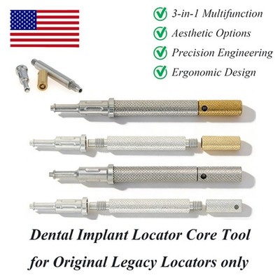 US Overdenture Attachment Locator Remove Core Tool 3-in-1 Multifunction