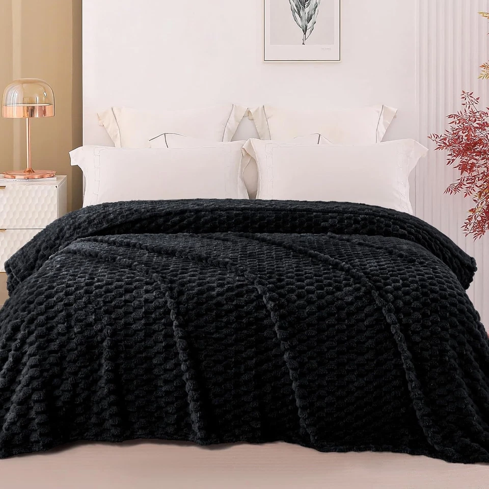 Manta de Vellón Talla 90x90 pulgadas Terciopelo Suave Jacquard Acogedora Ligera Toda Temporada Foto 2 de 4