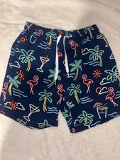 Chubbies Swim Trunks Palm Tree Neon Flamingo Blue Size XS. Never worn 