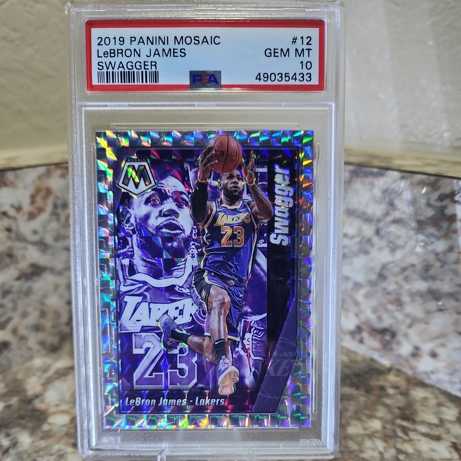 LeBRON JAMES PSA 10 - 2019-20 Panini Mosaic Swagger #12