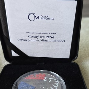 2024 Niue Czech Republic 1 oz Silver Coin Black Platinum Diamond Effect