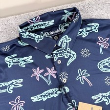 NWT Chubbies Men's The Neon Glad Performance Golf Polo Size Small