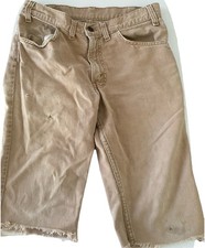 VTG 70s Levi's 693 Cut-off Tan White Tab Size 31