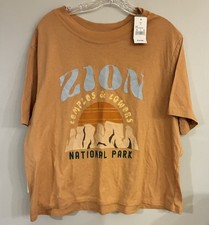 Zion National Park Shirt Temples & Towers Graphic Tee Tan 1X