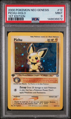 Pichu (1st Edition) graded PSA 9 for sale on eBay