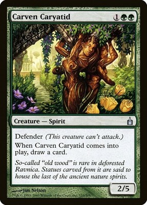 Magic: The Gathering Carven Caryatid Card - Ravnica Set, Green Creature Card - View #8