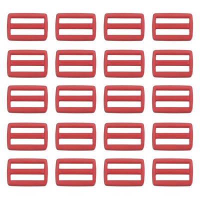 5/8'' Tri-Slide Sliding Buckles, 50pcs for Backpack Bag Belt, Dark Red