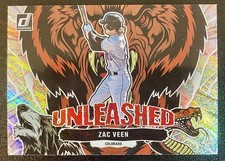 2023 Donruss ZAC VEEN Colorado Rockies Unleashed insert Rapture Holo #U3!