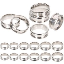 18 Pcs Titanium Steel Man Rings for Making Stainless Finger