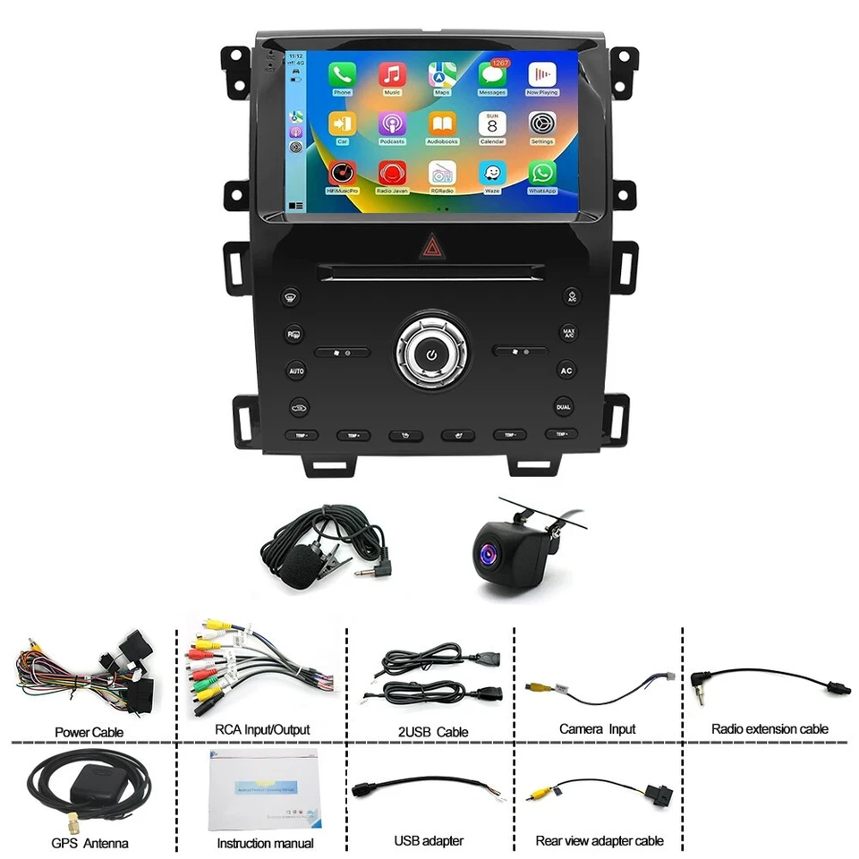 For Ford Edge 2010-2015 Android 13 Car Stereo Radio Apple Carplay GPS Navi WIFI Foto 2 de 4