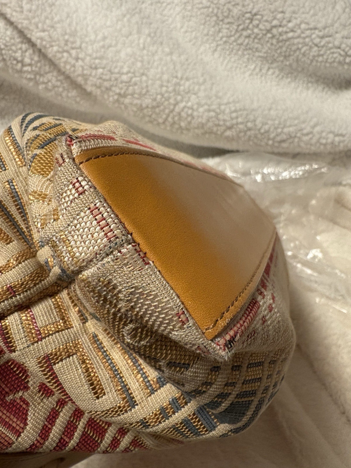 Givenchy Patterned Multicolor Tan Leather Fabric Women's Tote Bag with Pouch thumbnail 5