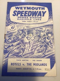 Weymouth Speedway Programme v The Midlands 9th August 1963
