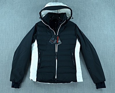 Bogner Fire+Ice Jacket Women's 8 Black/White Janka 3 Hooded Ski Coat NWT