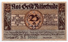 1921 Germany Ritterhude Notgeld 25 Pfennig Note (3183)