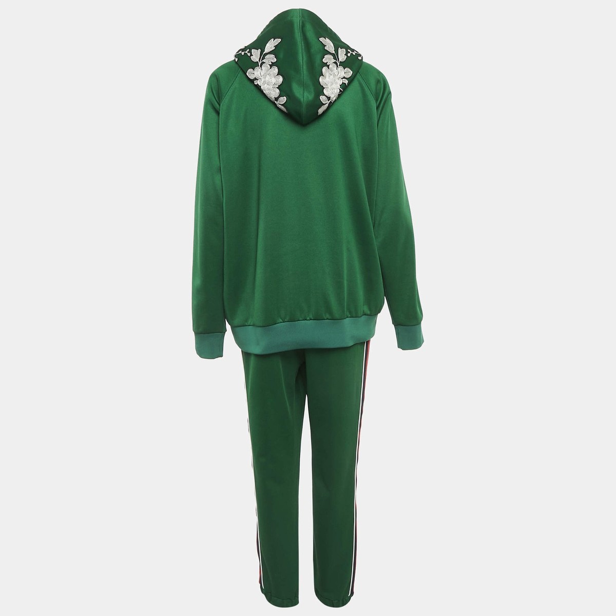 Gucci Green Floral Embroidered Cotton Blend Knit Tracksuit XLL | eBay