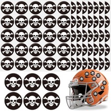 Skull Helmet Stickers, 200 Pcs Youth Football Helmet Stickers, 1-1/8 Inches Viny